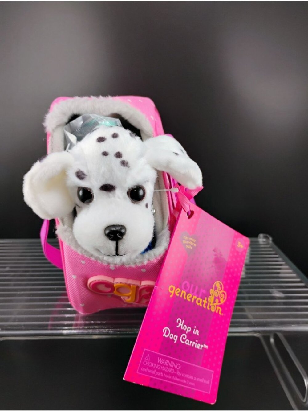 Our Generation Hop In Dog Carrier Plush Toy Set